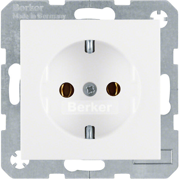 Hager/Berk SCHUKO-Steckdose pws/gl mit Steckklemmen 47438989